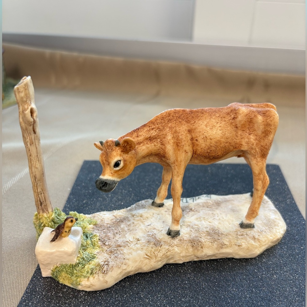 Vintage Schmid Lowell Davis figure, Scotland, 1987, calf and bird
